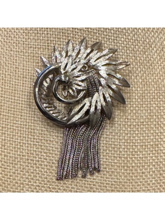 Park Lane Jewelry - Vintage Park Lane Sunburst Fringe Tassel Brooch Silver Tone Statement Jewelry